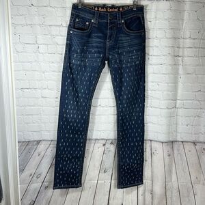 Rock Revival Mens Ryker Alternative Straight Jeans 32‎ Embellished Denim NEW